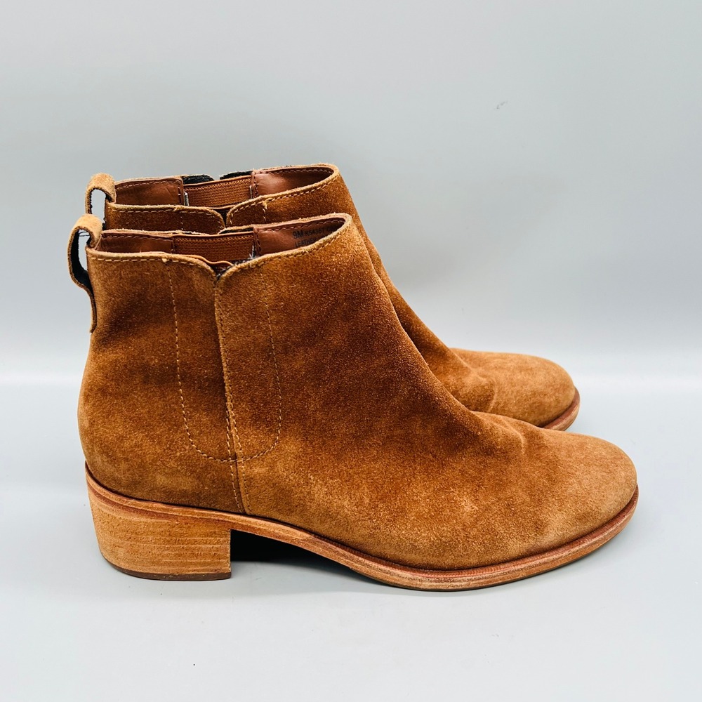Kork-Ease Ankle Boots Womens 9 Brown Suede Stacked Heel Western Booties